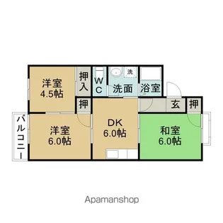 パークサイド狩宿【1階】の間取り