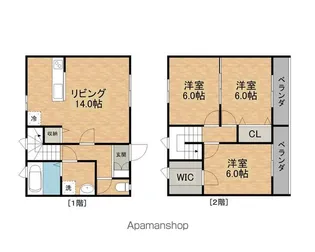 フェリオ上白川【2号室号室】の間取り