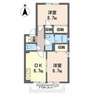 第6メゾン勝沼【2階】の間取り