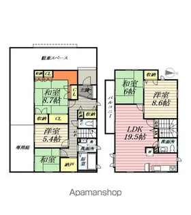 神奈川県横浜市鶴見区馬場3丁目【一戸建】の間取り