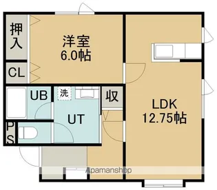 アイバリー西桔梗【102号室】の間取り
