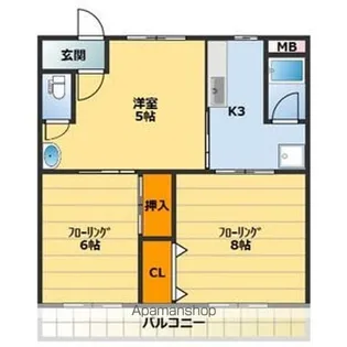 揚羽住宅【3階】の間取り