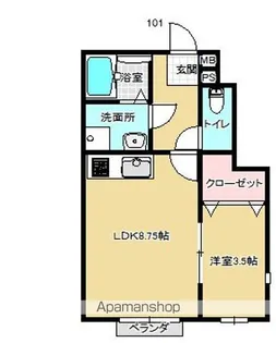 ローズガーデンC【1階】の間取り