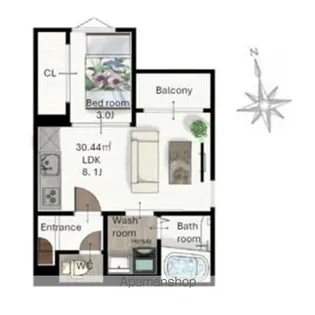 (仮称)レガリスト東照宮8【1階】の間取り