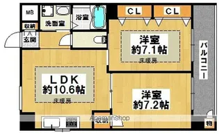 ハイツサッカラ【207号室】の間取り
