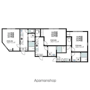 ルミエス鶴見【201号室】の間取り