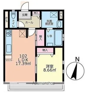 GROW【102号室】の間取り