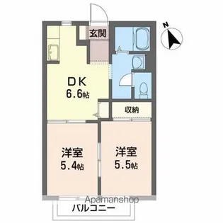 サンライズアサカ B【101号室】の間取り