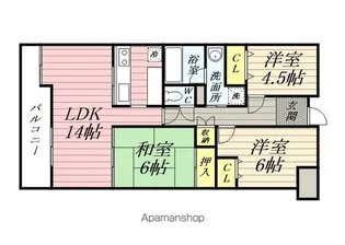 コスモ下永谷駅前ハウス【402号室】の間取り