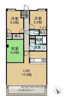 セントラル古江Ⅱ【201号室】の間取り