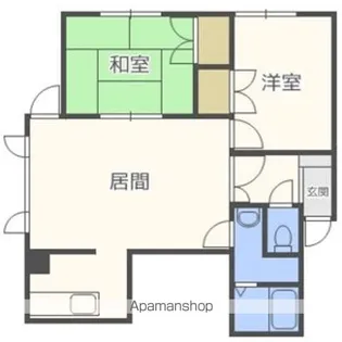 プライムハウス美園B棟【B101号室】の間取り