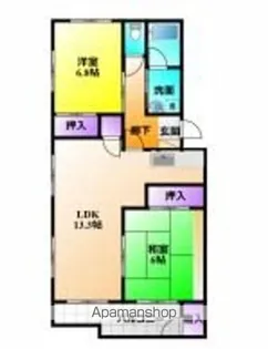プレステージ高丘【102号室】の間取り