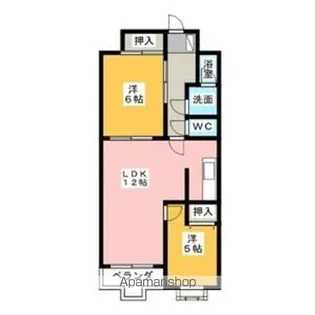 ロジェ星ヶ丘【2階】の間取り