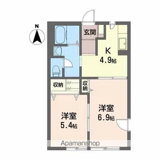 サン・カシオペアB【1階】の間取り