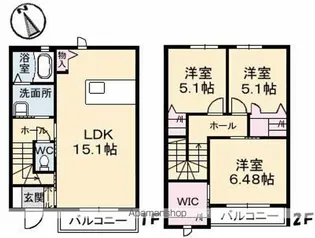 クラヴィエA【102号室】の間取り
