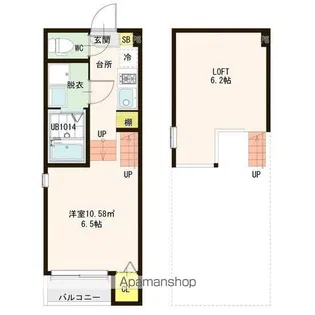 ハレアカラ東仙台【1階】の間取り