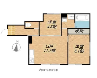 神照町賃貸住宅 A棟【2号室】の間取り