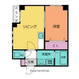 サンフタミ泉ビル【4A号室】の間取り