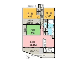 ヒューマンスクエア本宮アートヴィレッジ【4階】の間取り