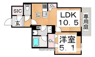 シャーメゾン松永【1階】の間取り