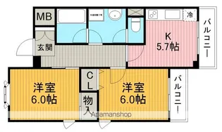 コート・ドゥ・ゼフィーロ【1階】の間取り