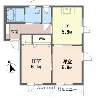 ライラックS【202号室】の間取り