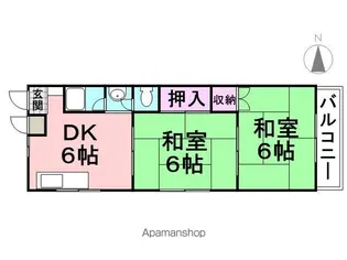 阪山ハイツ【A202号室】の間取り