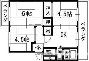 御殿山コーポC棟【3階】の間取り