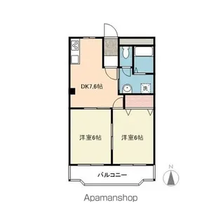 メゾン貴船D棟【203号室】の間取り