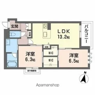 シャーメゾン セレーノ ベフ【3階】の間取り