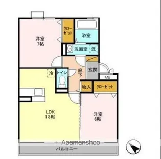 サニーリヴ B【2階】の間取り