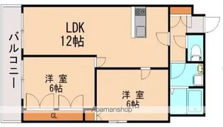 日宝サンセーヌ大橋南【201号室】の間取り