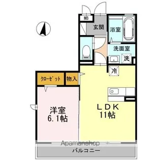 ジュネス中河原【2階】の間取り