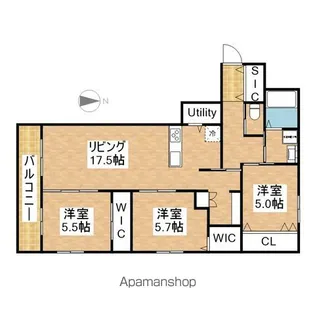 Garden Court 池下【3階】の間取り