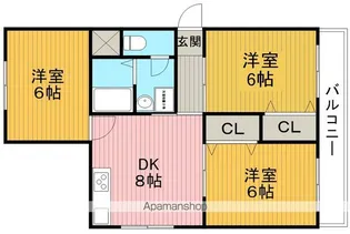 ピアチェーレ【3階】の間取り