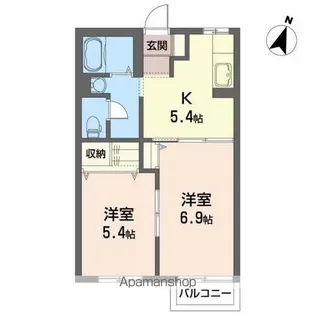 バリュージュ・アキノ【1階】の間取り