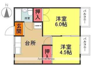 ハイツ小太郎B棟【B201号室】の間取り