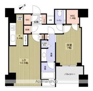 シティタワー麻布十番【17階】の間取り