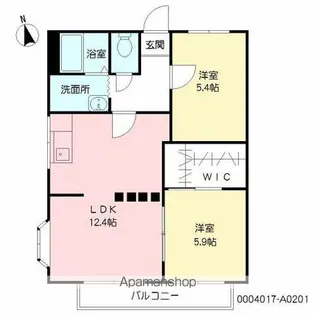 グレイス森【A201号室】の間取り