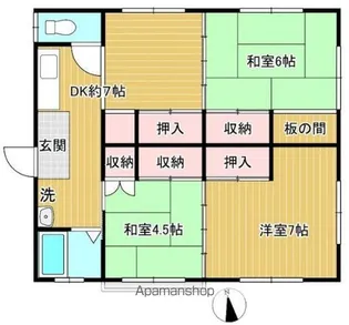 中山荘B棟【2F号室】の間取り