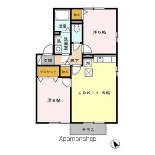 ルポ・シェソア B棟【1階】の間取り