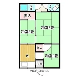 コーポ湊Ⅱ【105号室】の間取り