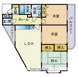 レイクサイド周船寺【403号室】の間取り