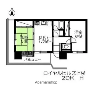 ロイヤルヒルズ上杉【4階】の間取り