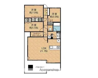 ル・サンク愛宕リバーテラス【805号室】の間取り