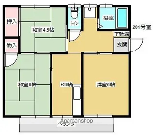 ホワイトハイツ【201号室】の間取り