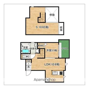 DREAMSTAGECANAL和白【201号室】の間取り