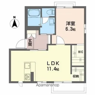 グランドソレイユB【1階】の間取り