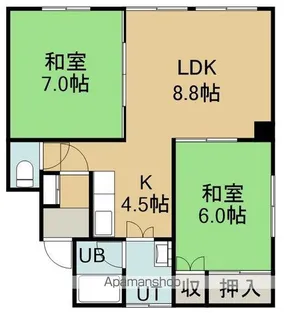 コーポ白樺(コーポシラカバ)【12号室】の間取り