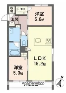 シャーメゾン ルーエ【2階】の間取り